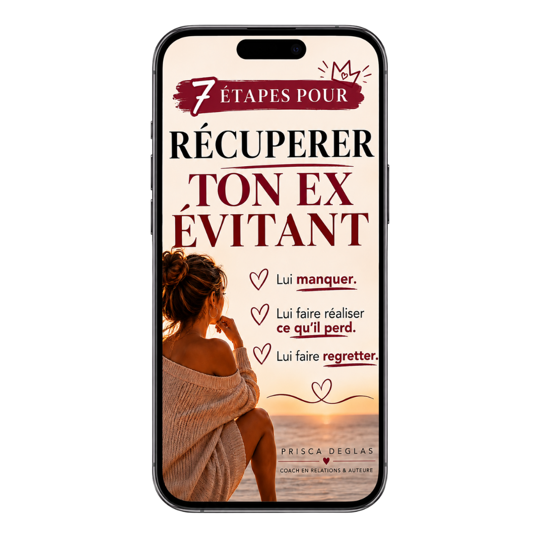 7 étapes pour récupérer ton ex évitant : lui manquer, lui faire réaliser ce qu'il perd, lui faire regretter